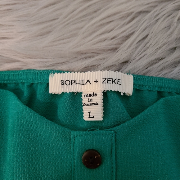 Sophia + Zeke Kelley Green Short Sleeve Dress - Picture 3 of 16